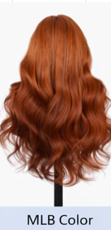 Copper Ginger Loose Body Wave Light 3D Cap C Part Glueless 24' Mini Knots Pre-plucked Brazilian Lace Wig
